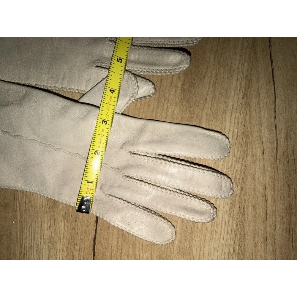 Vintage‎ Womens Deerskin Leather Gloves Fawn Color Size 7.5 J